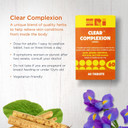 HRI Clear Complexion Tablets. Natural Active Herbs to Relieve Mild Skin Conditions - Mild Acne, Spots, Pimples, Blemishes. 2 Packs - 120 Tablets