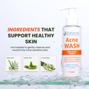 Grahams Natural Acne Face Wash - Soothing & Natural Face Wash For Acne Prone Skin - Fragrance Free Acne Spot Treatment with Aloe Vera, Cucumber & Green Tea Extract - For Sensitive Skin (125ml)