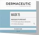 Dermaceutic Mask 15 - Oil and sebum control face mask - Glycolic Acid, Salicylic Acid and Bentonite clay mask - Deep skin pore cleansing - 30ml