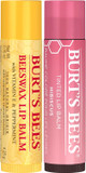 Burt's Bees Lip Balm Multipack, 2x4.25g, Pink, Pack Of 1: Moisturising Lip Balm Duo, Beeswax & Tinted in Hibiscus, Natural, Softening, Nourishing, Dry Lip Care