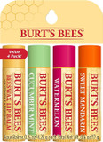 Burt's Bees Lip Balm Multipack, Lip Balm Set With Beeswax, Cucumber Mint, Watermelon, Sweet Mandarin, Freshly Picked, 4x4.25g