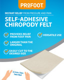 PROFOOT Chiropody Felt - Self-Adhesive Chiropody Padding for Foot Pain - Instant Relief from Pressure - Gentle on Skin - Ideal for Blisters, Bunions, Calluses & Discomfort - Pack of 2