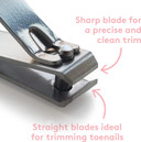 Mylee Large Nail Clippers - Professional Gel Manicure Prep Cutters Tool, Repair and Trim Perfect Fingernail & Toenail, Travel-Friendly Carbon Steel Clipper for Healthy Nails, for Salon and Home Use