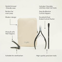 Mylee Manicare Kit  Three Professional, Sleek, Matte Black, Stainless Steel, Salon-Quality Nail Tools In One Stylish Case  Includes Cuticle Nippers, Small Nail Clipper & Dual-Ended Cuticle Pusher