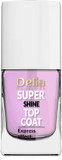 Delia Cosmetics - Super Shine Top Coat - Shiny, Smooth Nails - Strengthening & Protecting Nail Plate - Acai Berry Oil - Fast Dry - 11 ml