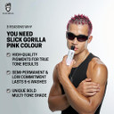 Slick Gorilla Vegan and Cruelty-Free Semi-Permanent PINK Hair Colour (3.38 Fl Oz, 100 ml PINK)