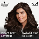 Schwarzkopf Root Retouch, Vegan, Temporary Dye Instant Brunette Hair Root Concealer, Grey Coverage, 40 Applications, 1 Wash, Dark Brown, 120ml
