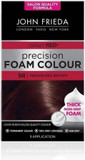 John Frieda Precision Foam Colour 5R, Salon-Finish Medium Red Brown Hair Dye, Permanent Red Brown Hair Colour, 100% Grey Coverage