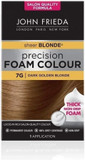 John Frieda Precision Foam Colour 6.5Pbn, Salon Finish Hair Dye, 100 Percent Grey Coverage, Lightest Cool Almond Brown (Pack of 2)