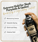 Wonder Lace Bond Ponytail Freeze Spray 8oz - Mega Hold for Fine Hair, Humidity Resistant, Quick-Drying, Lightweight, Flake-Free Finish, Ideal for Sleek Ponytails & Updos