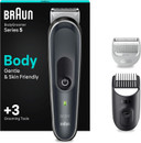 Braun Body Groomer 3, Manscaping Tool For Men With SkinShield Technology, Sensitive Comb, Wet & Dry, 100% Waterproof, UK 2 Pin Plug, BG3350, Black/Grey