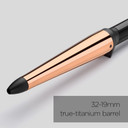 BaByliss Titanium Brilliance Large 32-19mm Conical Curling Wand, Black