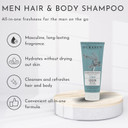 Durance L'Ome Hair & Body Shampoo For Men, 200ml  Mens Shampoo With Blue Cedar Extract  Body Wash For Men - Cleanses Without Damaging The Skin, Leaves Hair Soft & Shiny