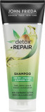 John Frieda Detox & Repair Shampoo 250 ml, Hydrating and Smoothing Shampoo for Dry, Stressed and Damaged Hair with Avocado Oil and Green Tea