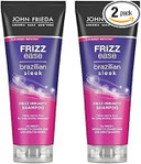 John Frieda Frizz Ease Brazilian Sleek Frizz Immunity Shampoo 250ml, Moisturising Shampoo for Dry, Frizzy Hair (Pack of 2)