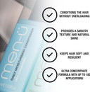 men-ü DAILY MOISTURISING CONDITIONER REFILL KIT. 2 x 100ml Bottles! UP TO 200 APPS  ultra concentration, long lasting mens conditioner and smooth texture - 100ml Bottle + Refill