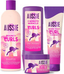 Aussie Curls Shampoo and Conditioner Set with Leave In Conditioner Curl Cream and Curl Hair Mask. Curly Hair products with coconut oil. 300/225/160/450ml