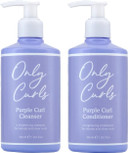 Only Curls Purple Curl Cleansing Bundle, 300ml x2, Curly Hair Products, Purple Shampoo & Conditioner, Neutralise Brassiness, Strengthen & Moisturise, Brighten Blonde Hair, For All Curly Hair Types