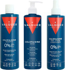 Valquer Color and Shine Enhancer Pack for Dyed Hair Moisturizes and Revitalizes. Shampoo 400 ml, Mask 275 ml and Biphasic Conditioner 300 ml Zero Formula with Wheat Germ Extract. Vegan