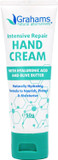 Grahams Natural Intensive Hand Repair Cream - Hand Cream for Very Dry, Cracked, Eczema Prone Skin - Itch Relief & Cracked Finger Tip Repair - With Hyaluronic Acid, Olive Butter & Vitamin E (50g)