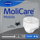 MoliCare Premium Mobile 10 Drops Size L, Incontinence Pants for Women and Men with Severe Incontinence, Extra Leakage Protection, Skin Protection, Improved Body Fit, 14 Pieces