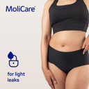 MoliCare Lady - Invisible Absorbent Washable Incontinence Pants with Disposable X-Change Pads for Extra Protection, Pads Discreetly Hidden in Inner Pocket, Size L, Washable at 60° C, Black MoliCare Lady - Invisible Absorbent Washable Incontinence Pants with Disposable X-Change Pads for Extra Protection, Pads Discreetly Hidden in Inner Pocket, Size L, Washable at 60° C, Black