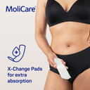 MoliCare Lady - Invisible Absorbent Washable Incontinence Pants with Disposable X-Change Pads for Extra Protection, Pads Discreetly Hidden in Inner Pocket, Size L, Washable at 60° C, Black MoliCare Lady - Invisible Absorbent Washable Incontinence Pants with Disposable X-Change Pads for Extra Protection, Pads Discreetly Hidden in Inner Pocket, Size L, Washable at 60° C, Black