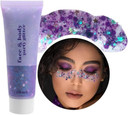 Beliky Girl Body Glitter Gel, 50ML Face Glitters Body Gel Sequins Shimmer Liquid Eyeshadow, Mermaid Sequins Liquid Holographic Glitter Gel, Chunky Glitter for Face Hair Nails (Purple) Beliky Girl Body Glitter Gel, 50ML Face Glitters Body Gel Sequins Shimmer Liquid Eyeshadow, Mermaid Sequins Liquid Holographic Glitter Gel, Chunky Glitter for Face Hair Nails (Purple)