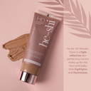 He-Shi HD Wonderglow - Skin Perfecting Body Bronzer & Instant Tan - Illuminating Body Primer with 24 Splashproof Wear - Body Highlighter for Airbrushed Legs - Vegan & Cruelty Free (100ml)