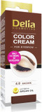 Delia Cosmetics - Creamy Eyebrow Tint - BROWN - Professional Coloring - Easy Application - 15ml