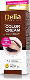 Delia Cosmetics - Creamy Eyebrow Tint - BROWN - Professional Coloring - Easy Application - 15ml