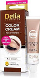 Delia Cosmetics - Creamy Eyebrow Tint - BROWN - Professional Coloring - Easy Application - 15ml