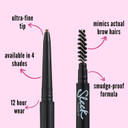 Sleek MakeUP Micro-Fine Brow Pencil for Precise Hair Like Strokes, Waterproof, Long Lasting, Dual Ended, Ash Brown