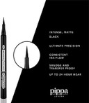 Pippa of London Midnight Artist Extra Fine Matte Penliner Liquid Eyeliner Black - Ultra-Fine Black Eye Liners for Women - Long-Lasting Waterproof Liquid Eyeliner - Intense Colour Smudge Proof Eyeliner
