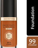 Max Factor Facefinity 3-in-1 All Day Flawless Liquid Foundation, SPF 20 - 99 Chestnut, 30 ml