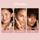 Bellamianta Glow Base  Hydrating Makeup Primer & Illuminator  Radiant Skin Primer with Niacinamide, Hyaluronic Acid & Vitamin E  Highlighters for Glowing Skin  Pearl, Champagne & Bronze Glow