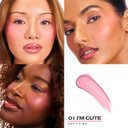 Sacheu Cheek STAY-N Blush Tint. Rich, High Pigment and Buildable, Blendable Formula. Lightweight, Dewy, and Radiant Flushed Cheeks. Infused With Squalane and Centella Asiatica. I'm Cute 10ml