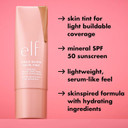 e.l.f. Halo Glow Skin Tint SPF 50, Tinted Moisturiser For Light, Buildable Coverage, Creates A Natural Glow, Vegan & Cruelty-Free, 2 Fair Warm