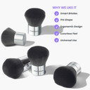 Wonderskin Kabuki Brush - Round Top Bronzer Brush for Face & Body - Ultra-Soft Bristles for Liquid, Pressed, Loose Foundation or Setting Powder Makeup