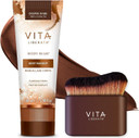 VITA LIBERATA Body Blur Deeper Dark 100ml & Brush Bundle, Leg & Body Makeup, Skin Perfector, Wash Off Instant Tan, Streak Free Application Blending Brush, Water resistant, Disguise Imperfections VITA LIBERATA Body Blur Deeper Dark 100ml & Brush Bundle, Leg & Body Makeup, Skin Perfector, Wash Off Instant Tan, Streak Free Application Blending Brush, Water resistant, Disguise Imperfections