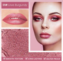 Beauty Searcher Metallic Shine Lipstick 3D Makeup for Woman Velvet Matte Lipsticks Moisturizing No-Stick Cup Lip Makeup, Long Lasting Waterproof Shine Lipstick(Love Burgundy)