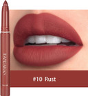 Matte Light Crayon Lipstick with Built-in Sharpener Rotary Cut Dual Purpose Waterproof Non-Drying Fade-Free Lipstick Lip Liner Set Crayon Matte Longwear Lipstick(#1)