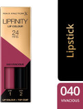 Max Factor Lipfinity Long-Lasting Two Step Lipstick - 40 Vivacious, 4.2g