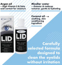 The Eye Doctor Lid Cleanser Twin Pack  Eyelid Cleanser to remove debris and make up from eyelids  Suitable for sensitive eyes  Contains Argan Oil Coconut Oil and Micellar Water 2x 100ml