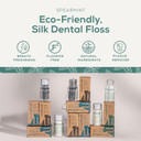 Georganics Plastic-Free Natural Dental Floss - Vegan, Cruelty-Free Castor Oil Floss - Spearmint Flavour - Fluoride-Free Oral Health - Eco-Friendly Refillable & Biodegradable - 50m Length