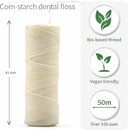Bambaw Vegan Eco Floss and Stainless Steel Dental Floss Dispenser | Non Plastic Dental Tape | 1x50 Meter Refill