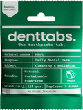 DENTTABS Teeth Cleaning Tablets - Fluoride-Free - Pack of 125 - Toothpaste Alternative - Plaque Removal - Mint Flavour - Vegan Plastic-Free Without Preservatives - Compostable Bag - Clean Effectively