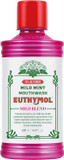 Euthymol Mouthwash Mild Mint 500ml, Contains Flouride, Alcohol-Free, Distinctive Strong Taste Flavour, Reduce Plaque Gingival Clean Healty Teeth Gums, Freshens Breath Refreshing Daily Oral Dental Care