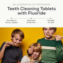 Denttabs Toothbrush Tablets Strawberry Flavour 2 x 125 Pieces The Complete Alternative to Toothpaste, Fluoride-Free for Children and Adults, Vegan Plastic-Free without Preservatives. Compostable Bag