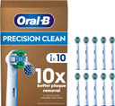 Oral-B Pro Precision Clean Original Electric Toothbrush Head, X-Shape and Angled Bristles for Deeper Plaque Removal, Pack of 10 Toothbrush Heads, Suitable for Mailbox, White